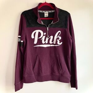 Victoria's Secret PINK 1/4 Zip Sweatshirt with Pocket Size L